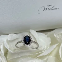 013 Miluna Anello oro con Zaffiro e brillanti cod: LID3271